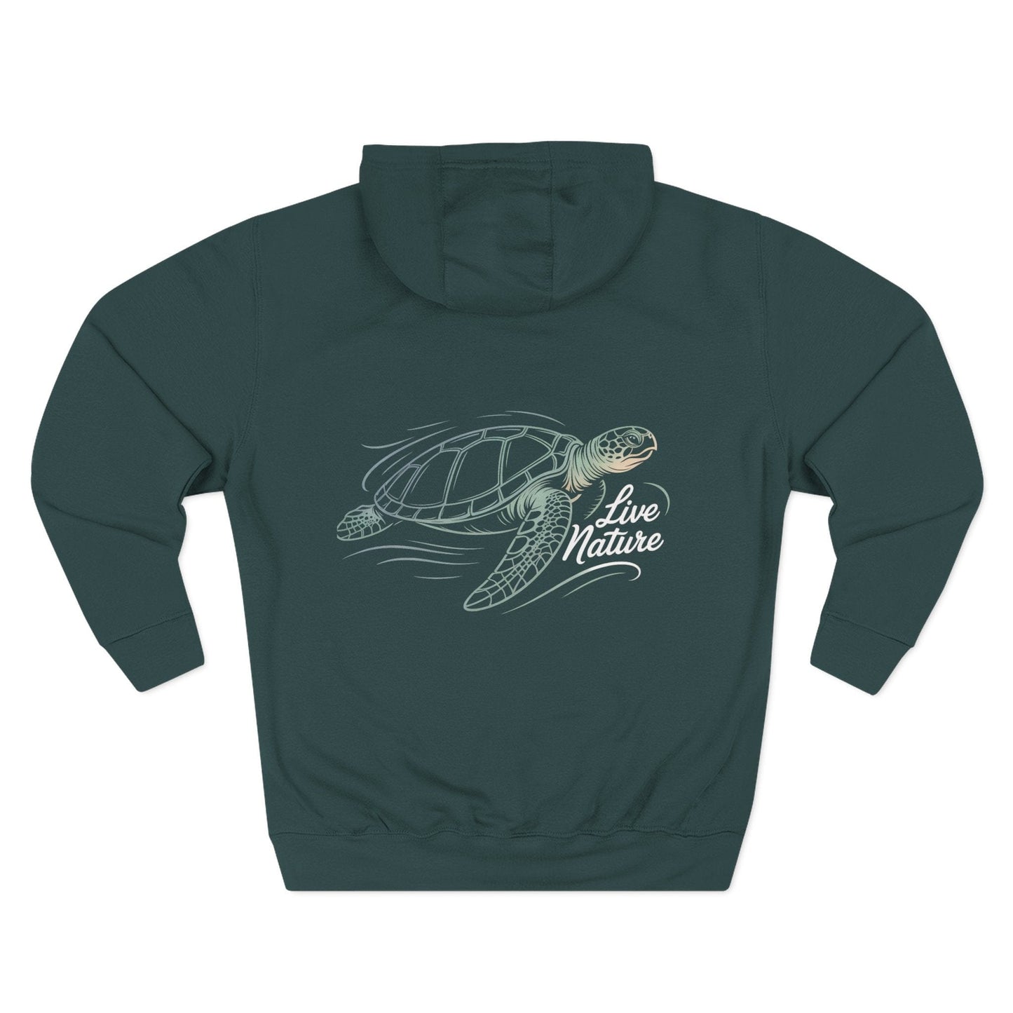 Three-Panel Fleece Hoodie - line-art-illustration-of-a-sea-turtle-gl_CXYPSlvYSdK4RbbzfiaDqQ_nwRMGR2vQcCtOfC5twm74Q (Front+Back) - Three-Panel Fleece Hoodie