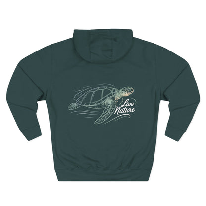 Three-Panel Fleece Hoodie - line-art-illustration-of-a-sea-turtle-gl_CXYPSlvYSdK4RbbzfiaDqQ_nwRMGR2vQcCtOfC5twm74Q (Front+Back) - Three-Panel Fleece Hoodie