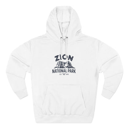 Zion National Park White Fleece Hoodie Limited Edition