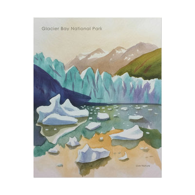 Glacier Bay National Park Watercolor Art Poster