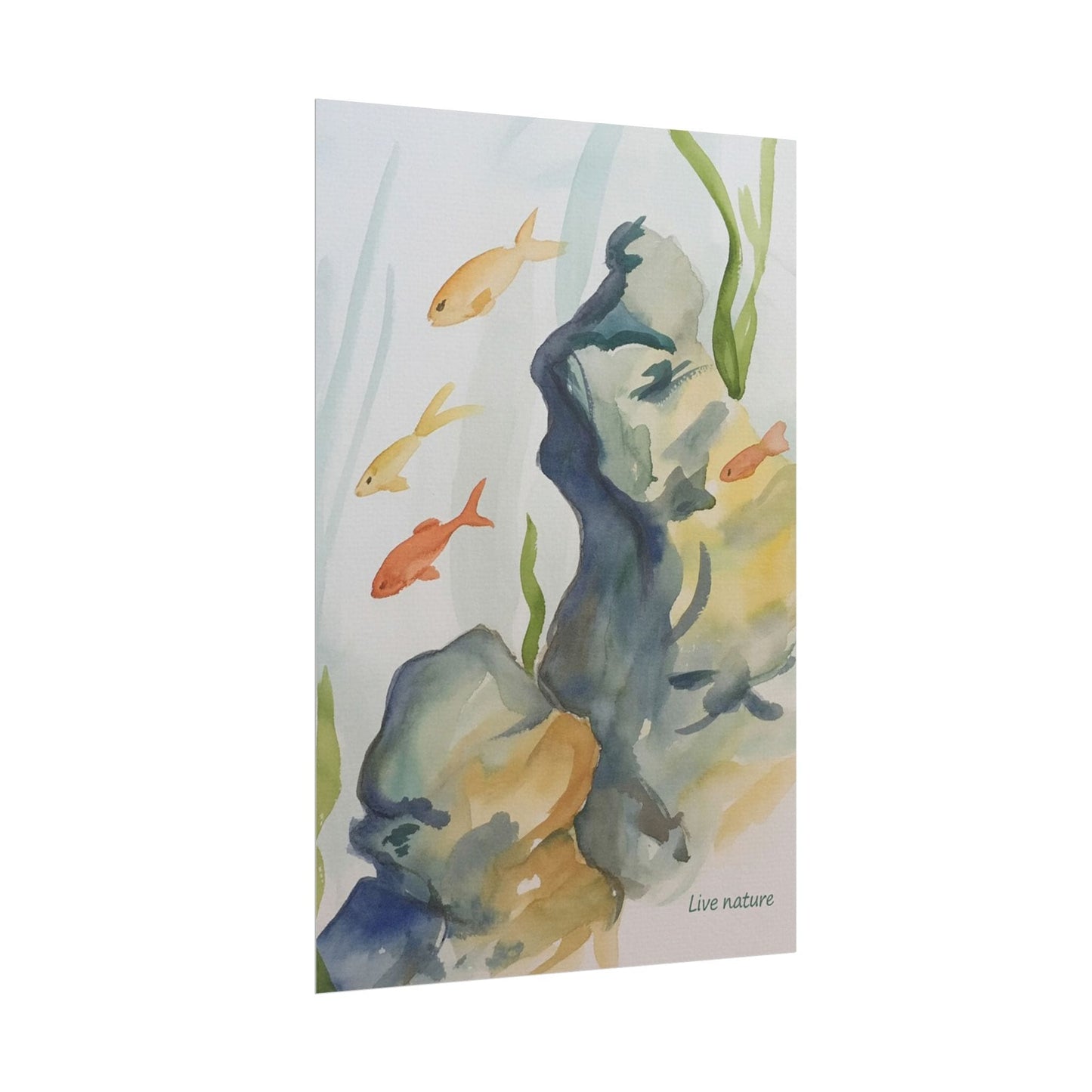 Underwater Reef Scene Watercolor Print 'Live Nature