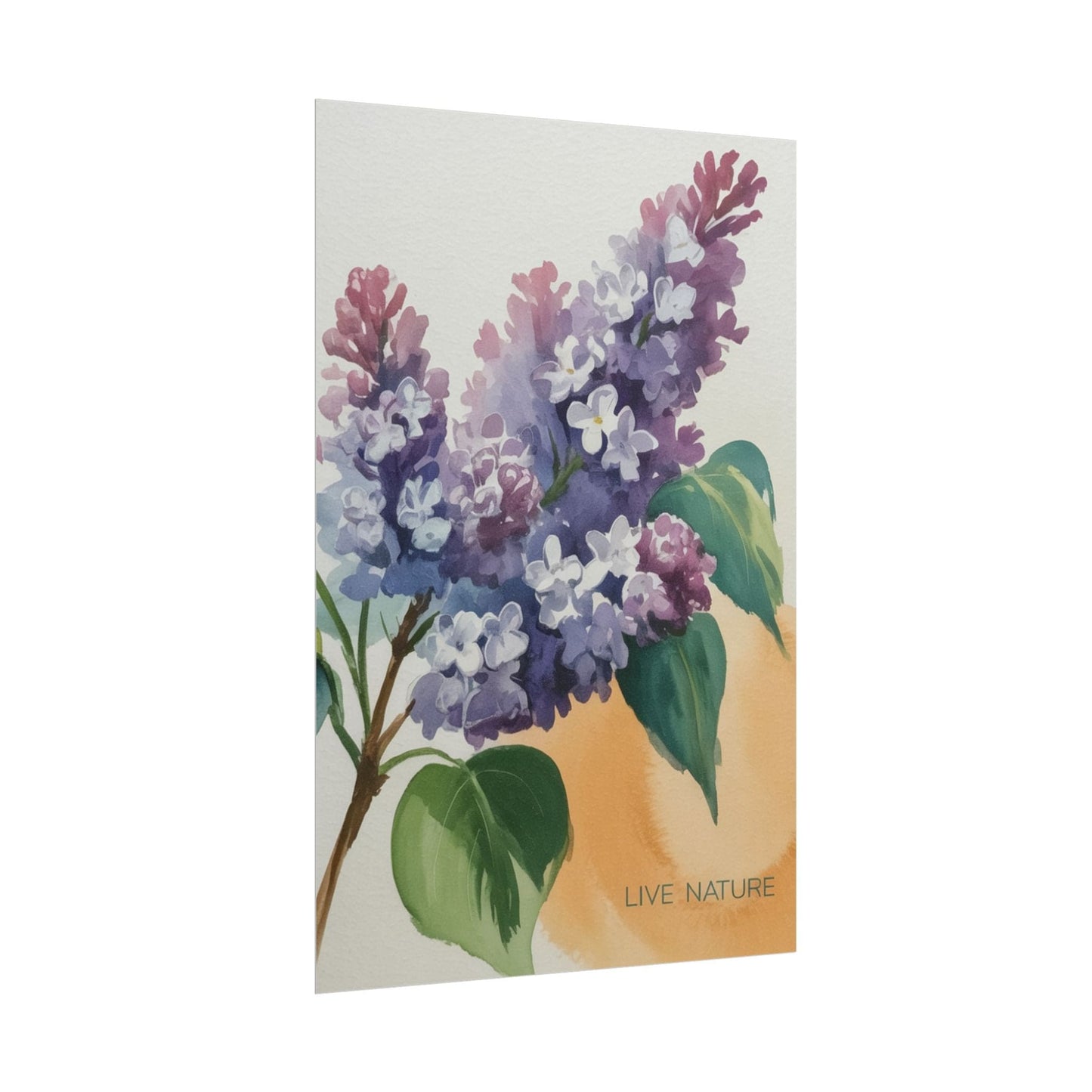 Lilac Blossom Watercolor Poster 'Live Nature' Design