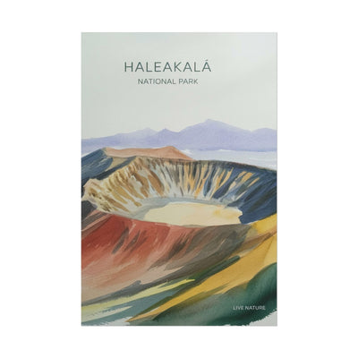Haleakalā National Park Crater Watercolor Poster