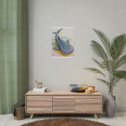 Whale Shark Watercolor Print Live Nature Design