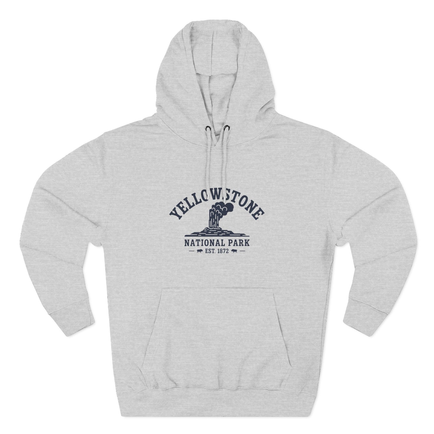 Yellowstone National Park White Fleece Hoodie