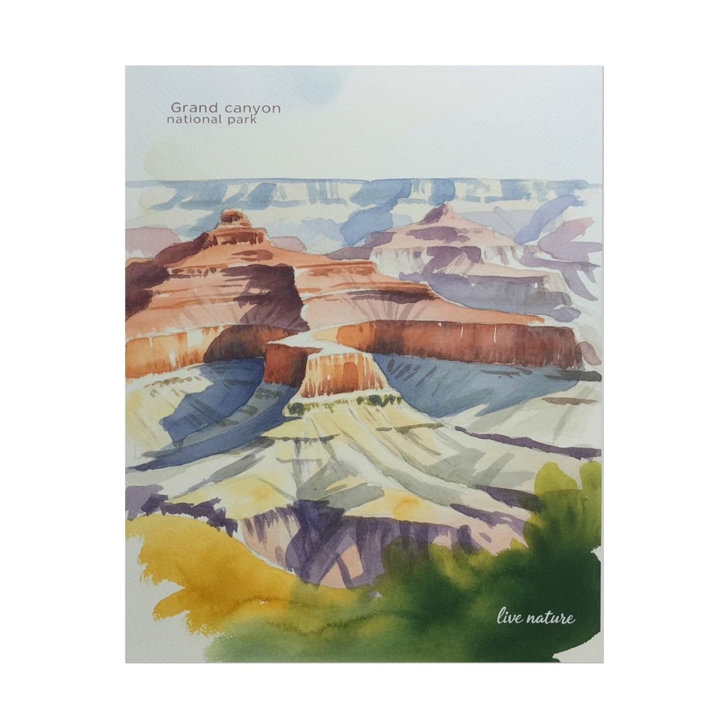 Grand Canyon National Park Watercolor Art Print