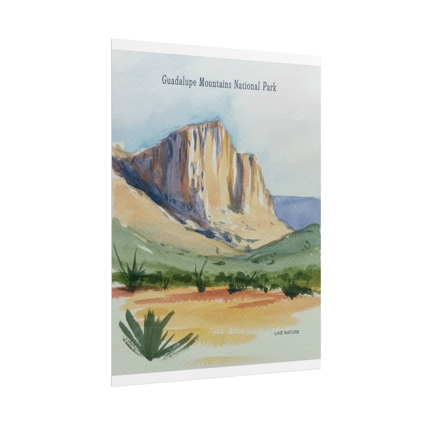 Guadalupe Mountains Watercolor Art Print Poster