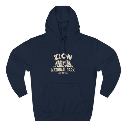 Zion National Park White Fleece Hoodie Limited Edition