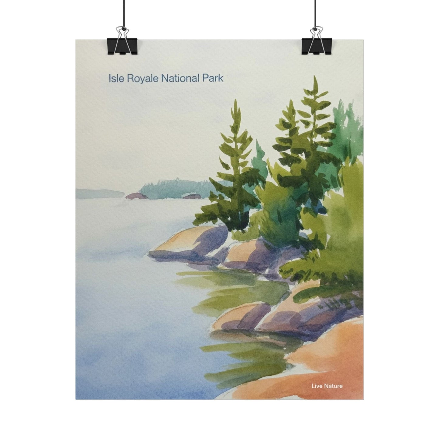 Isle Royale National Park Watercolor Poster Print