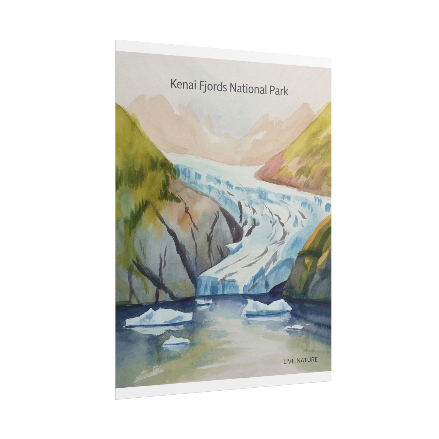 Kenai Fjords National Park Watercolor Poster Print