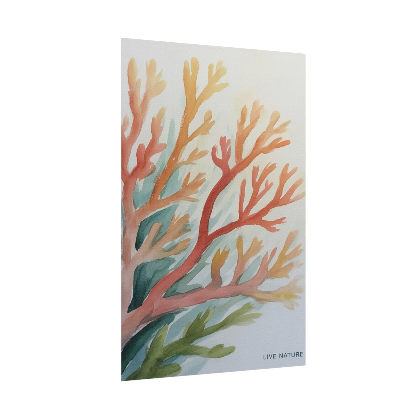 Live Nature Coral Watercolor Print on Fine Art Paper