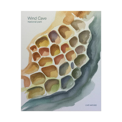 Wind Cave National Park Watercolor Poster Print