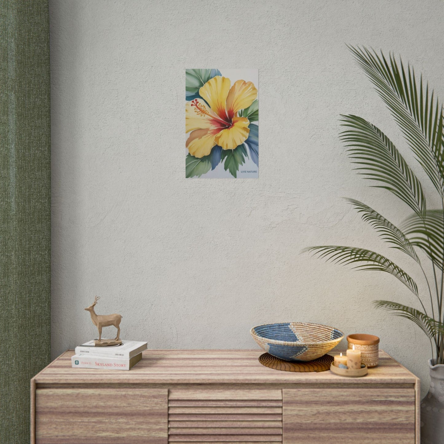 Yellow Hibiscus Watercolor Art Print - Live Nature