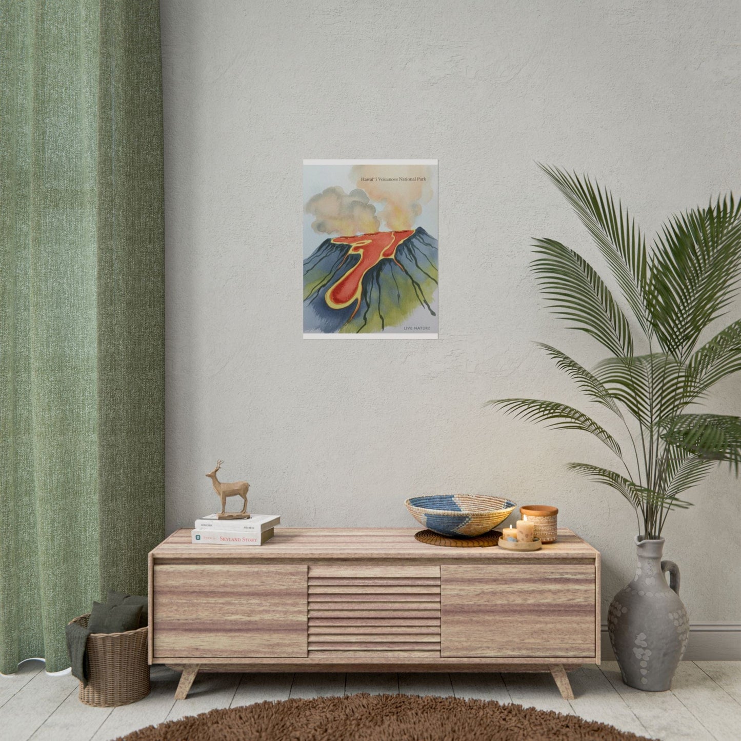 Hawai'i Volcanoes National Park Watercolor Poster