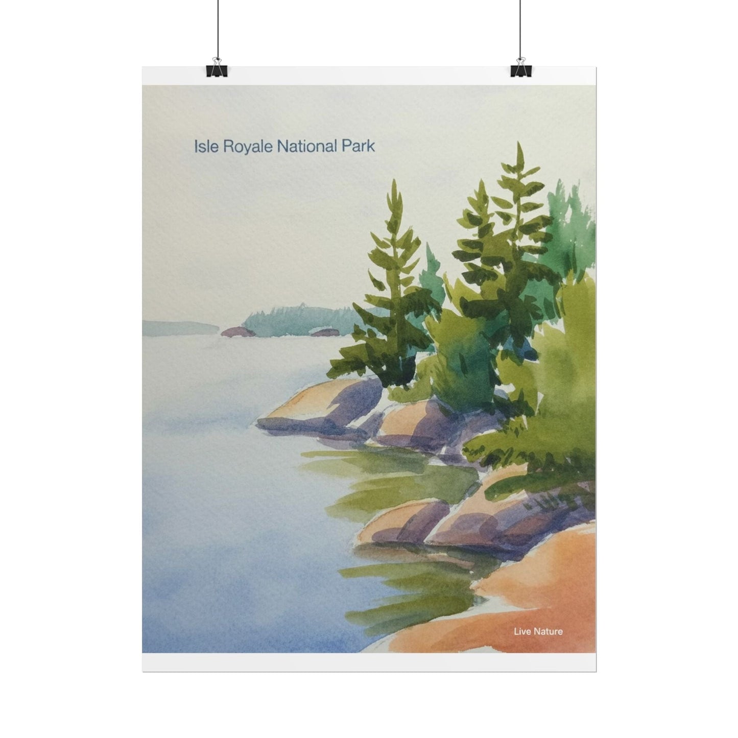 Isle Royale National Park Watercolor Poster Print