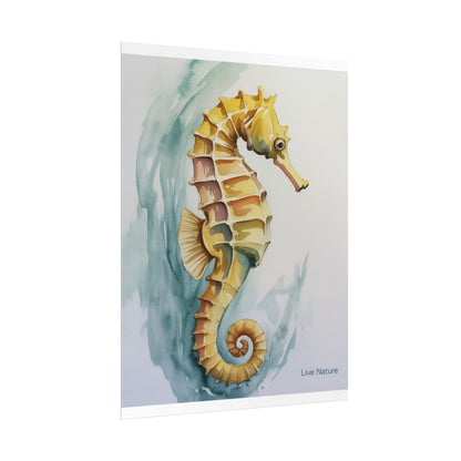 Seahorse Watercolor Art Print 'Live Nature' Design