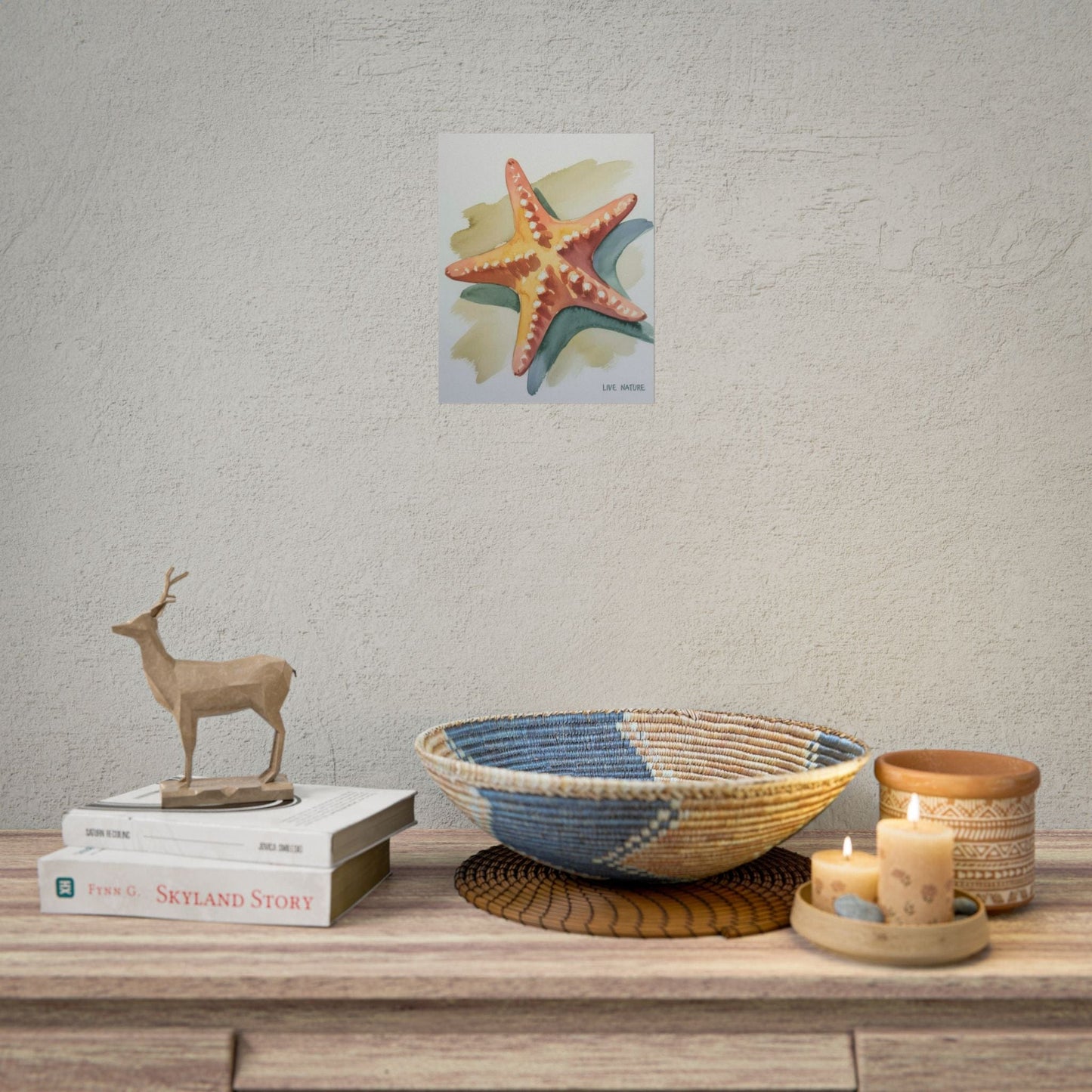 Starfish Watercolor Art Print 'Live Nature' Design