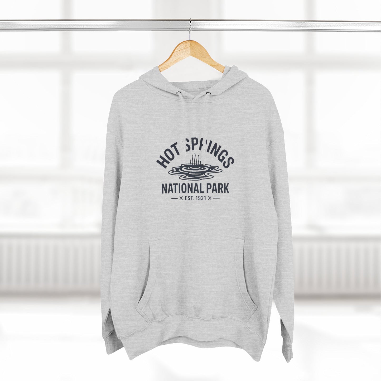 Hot Springs National Park Fleece Hoodie White