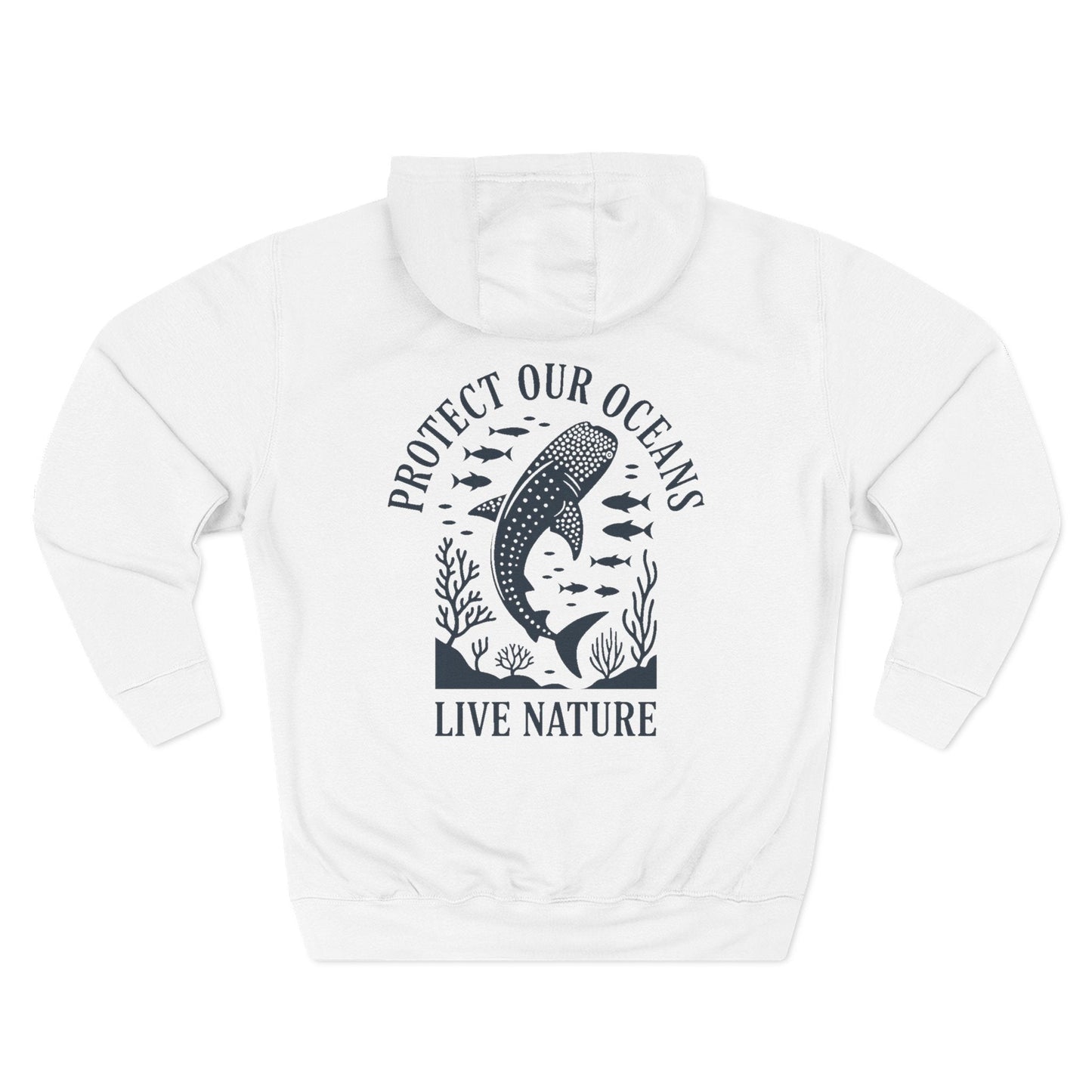 Three-Panel Fleece Hoodie - a-bold-graphic-design-of-a-whale-shark-s_8FE8-TJCTXezdGBxla-xRA_yt66oF3KT1uRtov5GmQM-A (Front+Back) - Three-Panel Fleece Hoodie (Smart: Original on light)