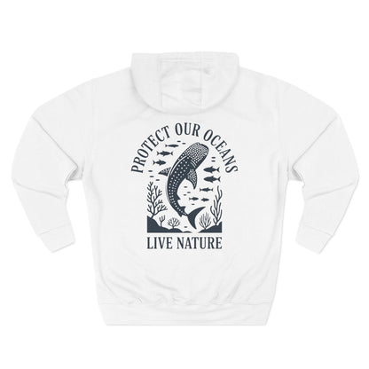 Three-Panel Fleece Hoodie - a-bold-graphic-design-of-a-whale-shark-s_8FE8-TJCTXezdGBxla-xRA_yt66oF3KT1uRtov5GmQM-A (Front+Back) - Three-Panel Fleece Hoodie (Smart: Original on light)