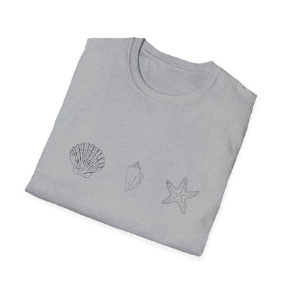 Unisex Softstyle T-Shirt - Sea Shells (Front Only) - Unisex Softstyle T-Shirt (Smart: Original on light)