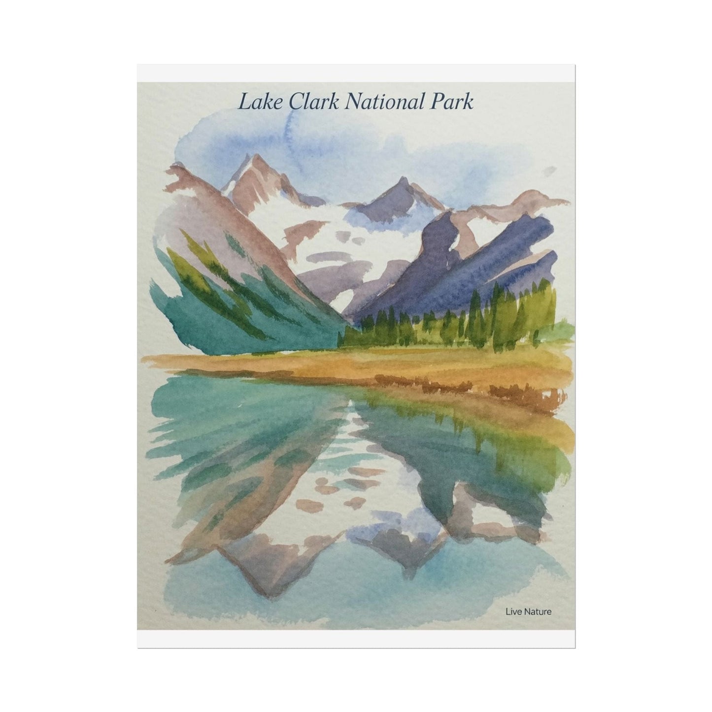 Lake Clark National Park Watercolor Print Poster