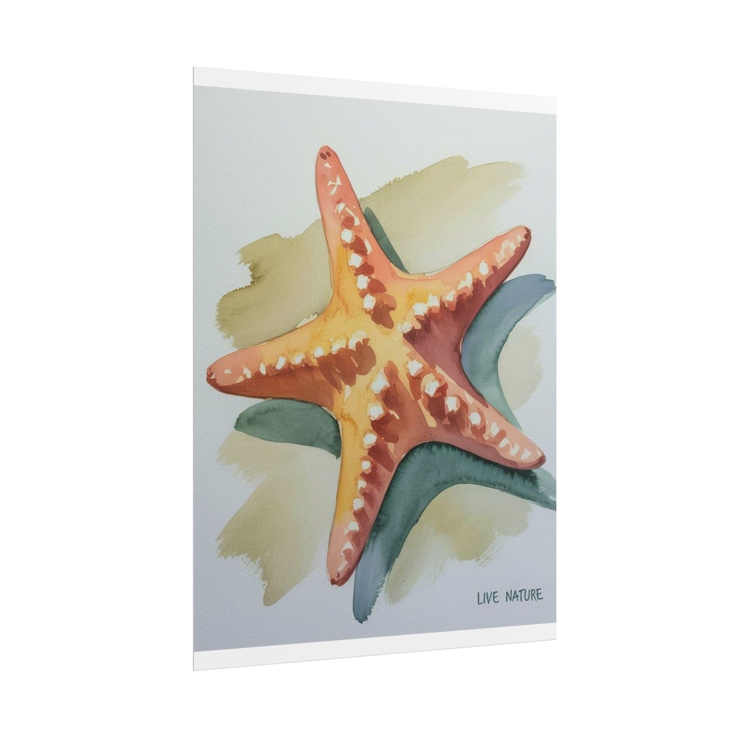 Starfish Watercolor Art Print 'Live Nature' Design