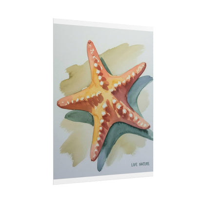 Starfish Watercolor Art Print 'Live Nature' Design