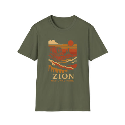 Unisex Softstyle T-Shirt - zion national park (Front Only) - Unisex Softstyle T-Shirt