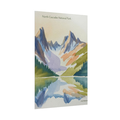 North Cascades National Park Watercolor Art Print