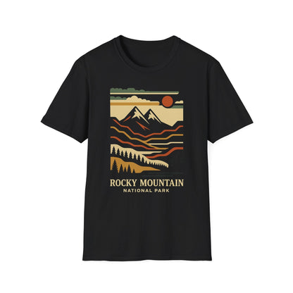 Unisex Softstyle T-Shirt - rocky mountain (Front Only) - Unisex Softstyle T-Shirt