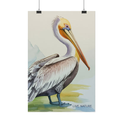 Pelican Watercolor Art Print 'Live Nature' Design