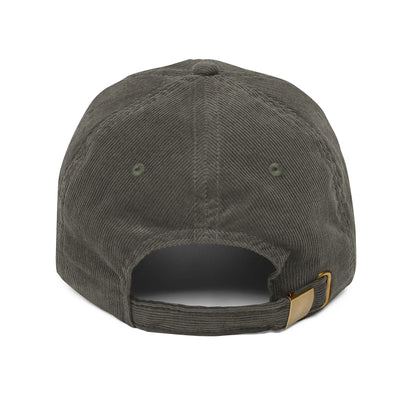Great White Shark Embroidered Navy Corduroy Cap