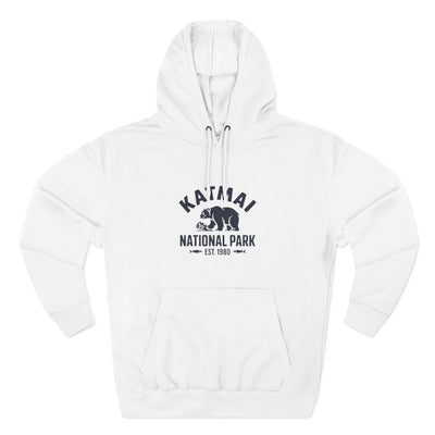 Katmai National Park Bear Graphic Fleece Hoodie White