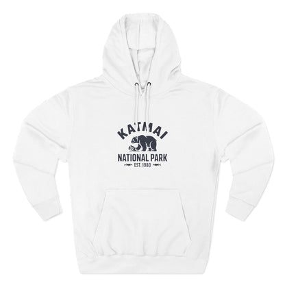 Katmai National Park Bear Graphic Fleece Hoodie White