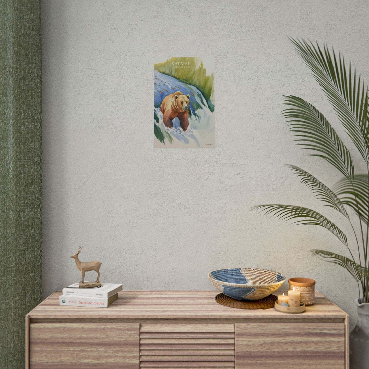 Katmai National Park Bear Watercolor Art Print