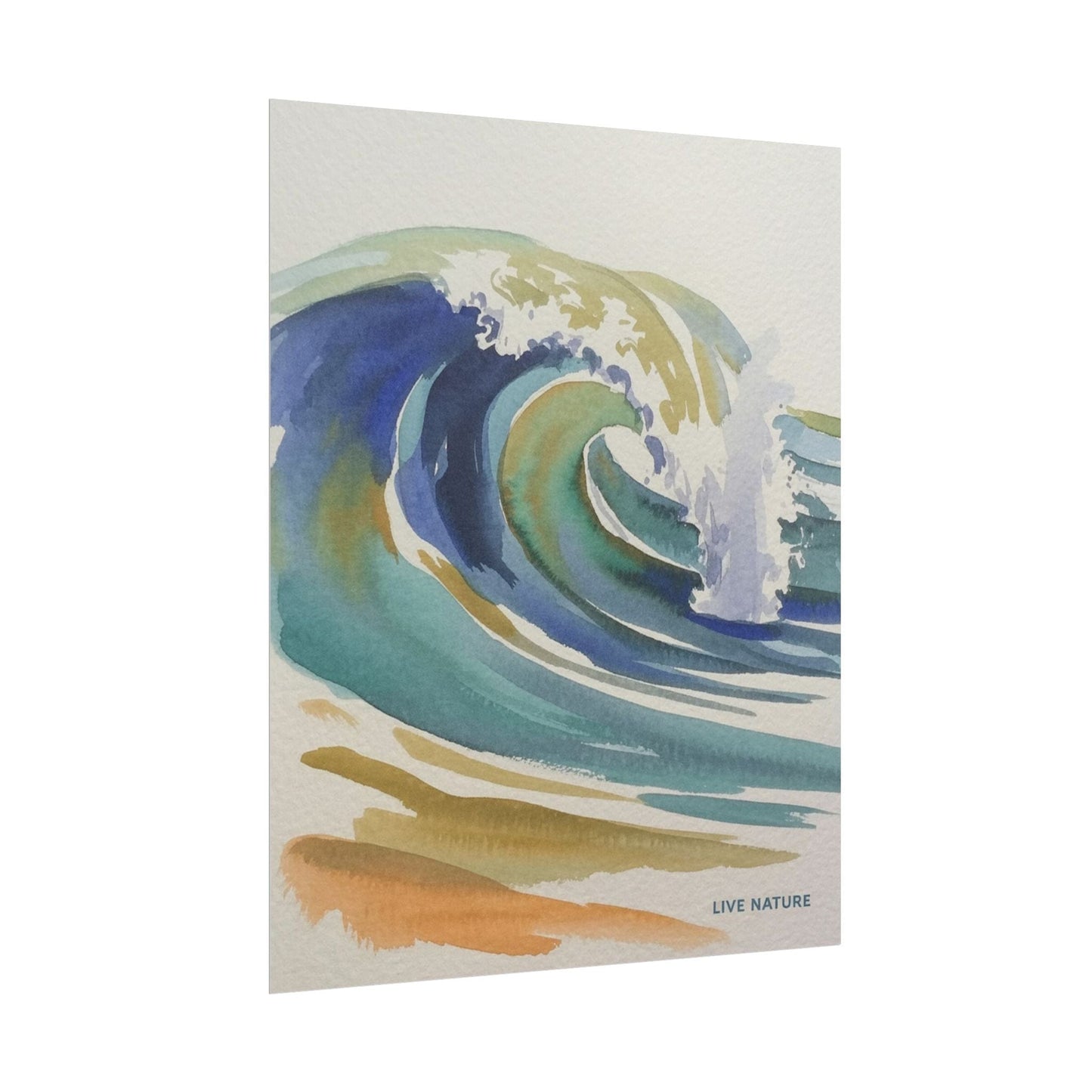 Wave Watercolor Art Print 'Live Nature' Design