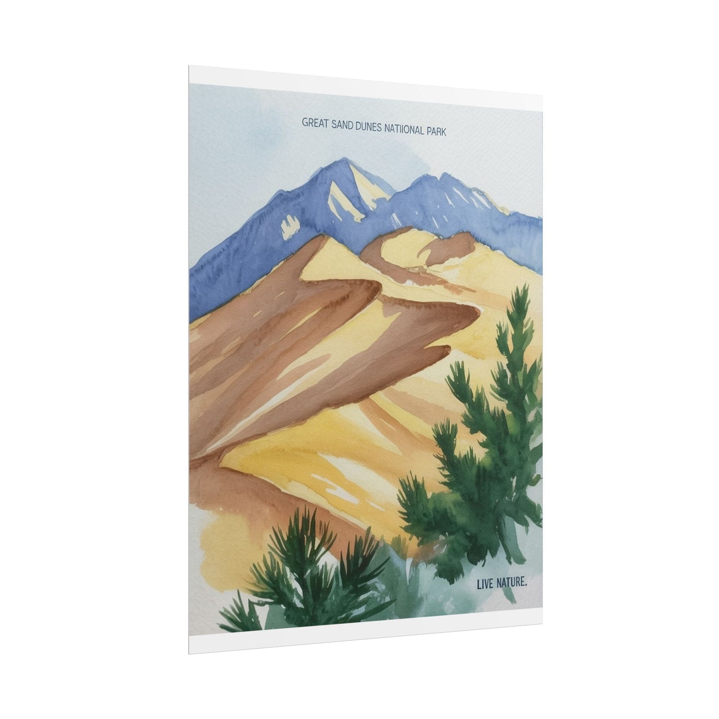 Great Sand Dunes National Park Watercolor Art Print