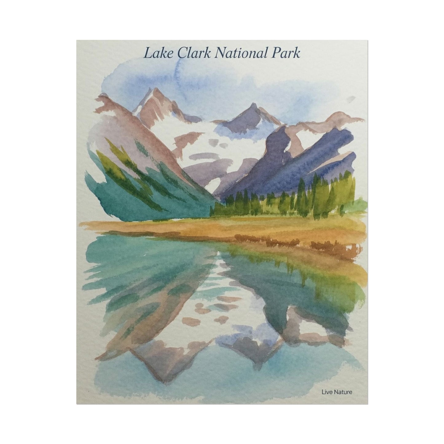 Lake Clark National Park Watercolor Print Poster
