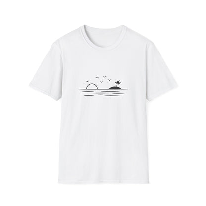 Unisex Softstyle T-Shirt - a-minimalist-digital-illustration-of-a-t_5Qn8TyDZRJaaFe871tUxrA_MY0h6t9TQQ-XL34SKG1uNw (Front Only) - Unisex Softstyle T-Shirt (Smart: Original on light)