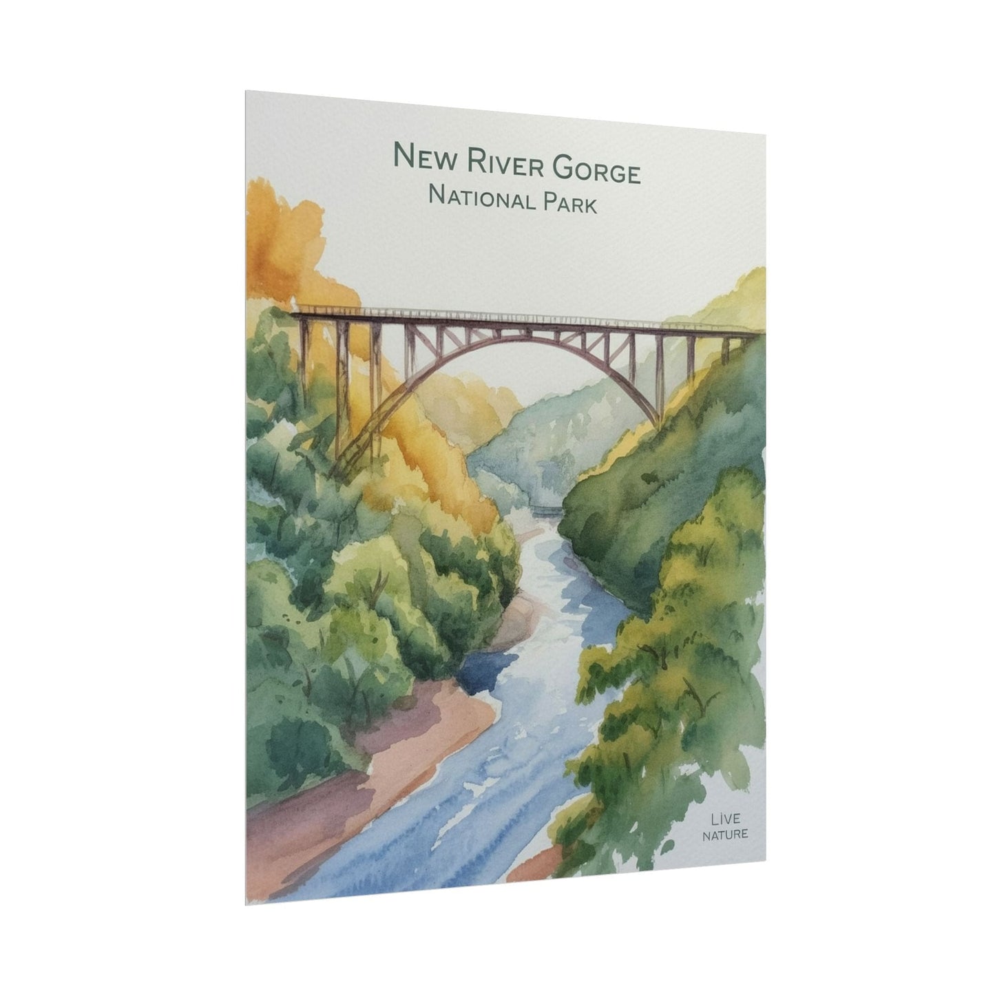 New River Gorge Bridge Watercolor Art Print