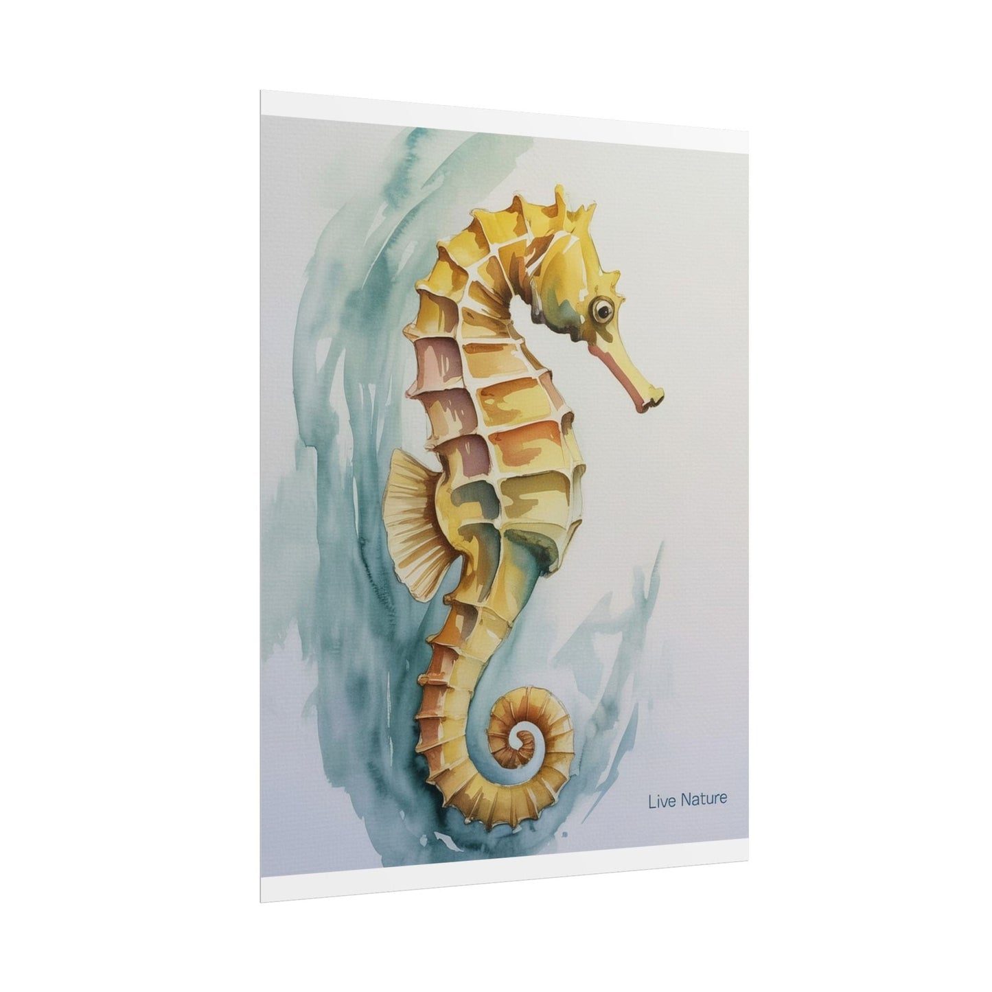 Seahorse Watercolor Art Print 'Live Nature' Design