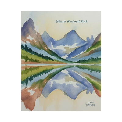 Glacier National Park Watercolor Reflection Poster