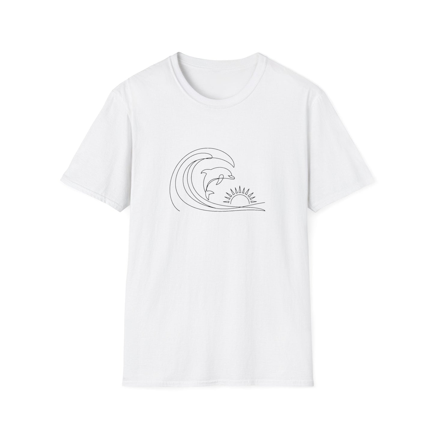 Unisex Softstyle T-Shirt - a-minimalist-line-drawing-of-a-single-do_5LtfkQX8SlOxTl-P1U7YGA_JMeHi1YwQcehrvB1Gi5giA (Front Only) - Unisex Softstyle T-Shirt (Smart: Original on light)