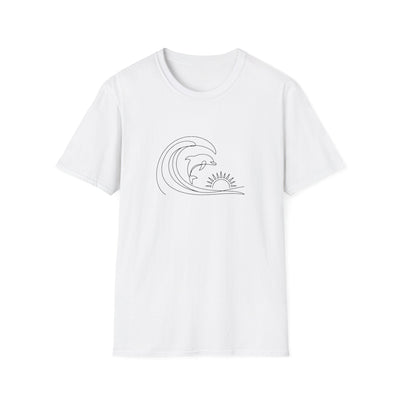 Unisex Softstyle T-Shirt - a-minimalist-line-drawing-of-a-single-do_5LtfkQX8SlOxTl-P1U7YGA_JMeHi1YwQcehrvB1Gi5giA (Front Only) - Unisex Softstyle T-Shirt (Smart: Original on light)