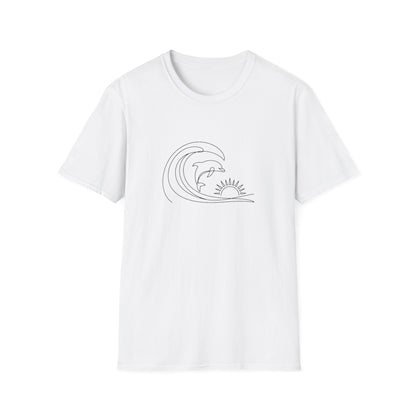 Unisex Softstyle T-Shirt - a-minimalist-line-drawing-of-a-single-do_5LtfkQX8SlOxTl-P1U7YGA_JMeHi1YwQcehrvB1Gi5giA (Front Only) - Unisex Softstyle T-Shirt (Smart: Original on light)
