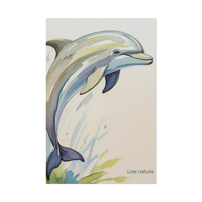 Dolphin Watercolor Art Print - Live Nature Design