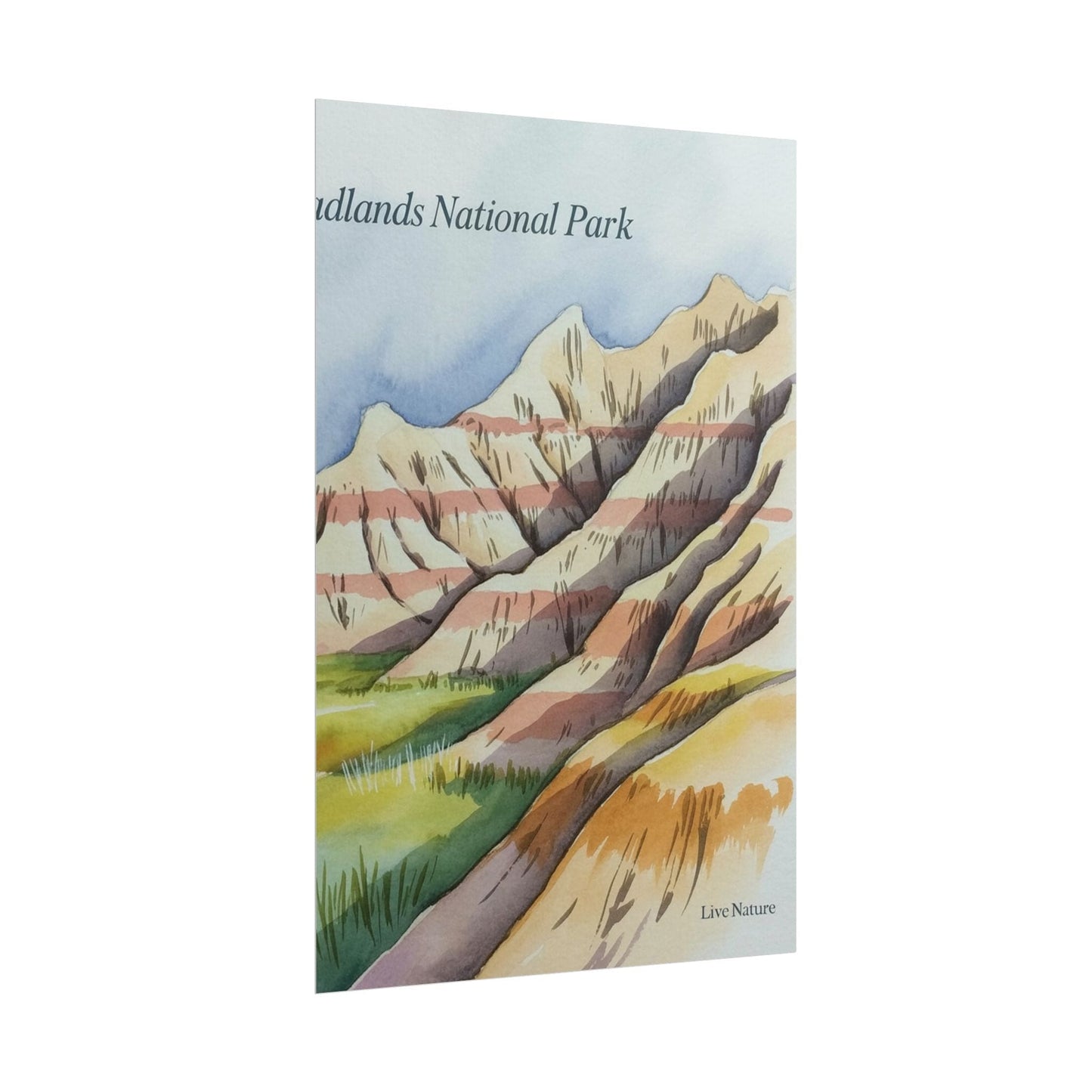 Badlands National Park Watercolor Art Print