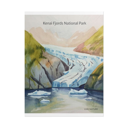 Kenai Fjords National Park Watercolor Poster Print