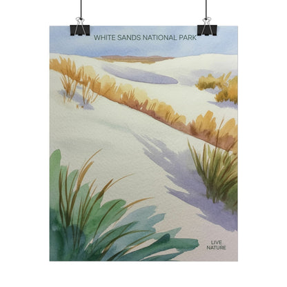 White Sands National Park Watercolor Art Print